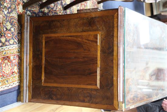 A late 17th century walnut marquetry and oyster veneered chest, W.3ft 3in. D.2ft .5in. H.2ft 9in.